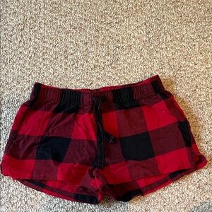 Old Navy Red and Black Plaid Pajama Shorts